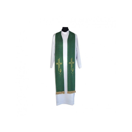 Étole de prêtre croix et oreilles avec glands (5)