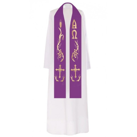 Étole brodée Alpha et Omega (3)
