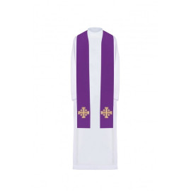 Etole brodée Croix de Jérusalem - couleurs liturgiques (46)
