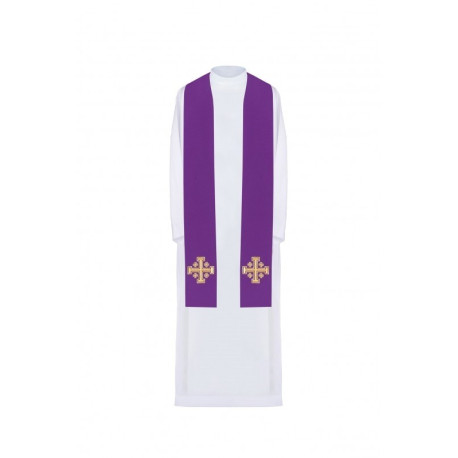 Etole brodée Croix de Jérusalem - couleurs liturgiques (46)