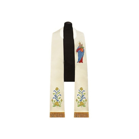 Étole brodée Notre-Dame Auxiliatrice des Fidèles