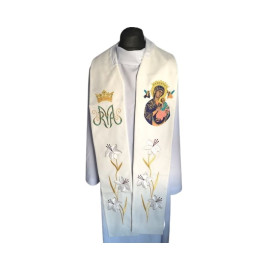 Étole brodée Notre-Dame du Perpétuel Secours