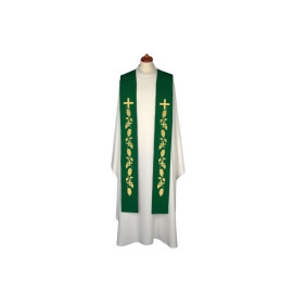 Étole brodée - couleurs liturgiques, riche broderie (10)