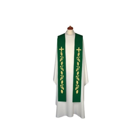 Étole brodée - couleurs liturgiques, riche broderie (10)