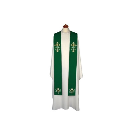Étole brodée - couleurs liturgiques, riche broderie (11)