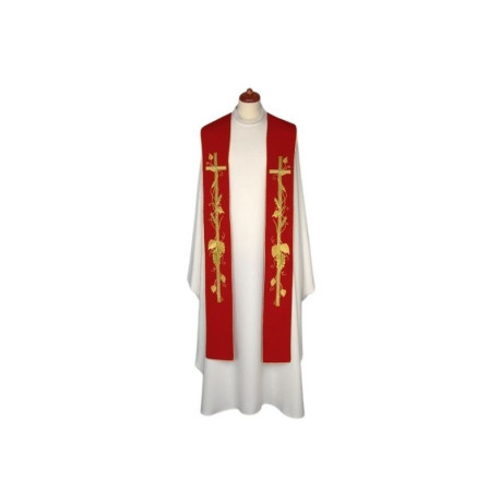 Étole brodée - couleurs liturgiques, riche broderie (12)