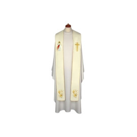 Étole mariale brodée - Jésus miséricordieux (17)