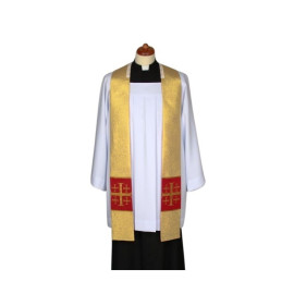 Étole de sermon en or, courte, croisée (1)