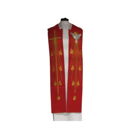 Étole du Saint-Esprit - brodée en rouge