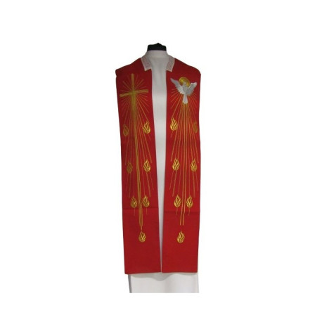 Étole du Saint-Esprit - brodée en rouge