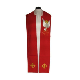 Étole du Saint-Esprit - rouge brodée (1)