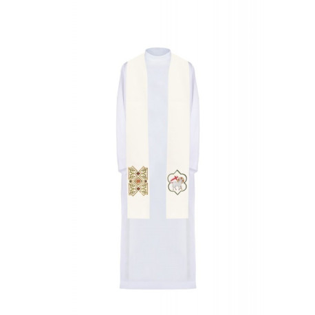 Étole brodée avec le motif de l'agneau - Agnus Dei