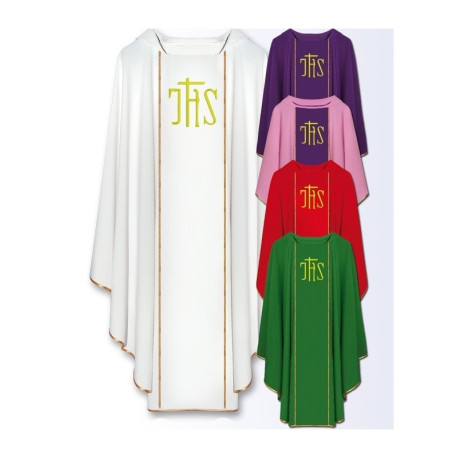 Chasuble avec ceinture brodée IHS