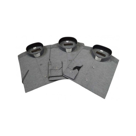 Chemise d'ecclésiastique - slim (coupe étroite), gris