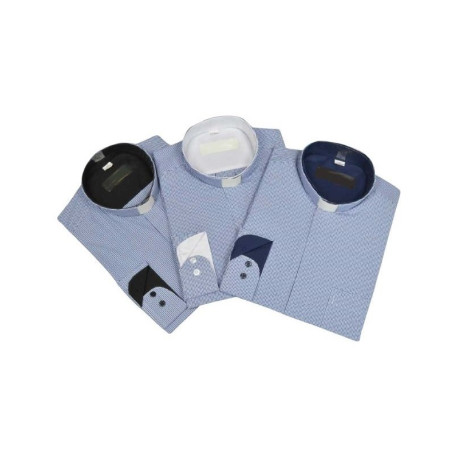 Chemise du clergé - grille bleue