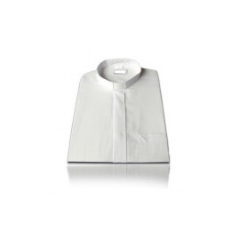 Chemise d'ecclésiastique, unie, à manches longues 100% coton
