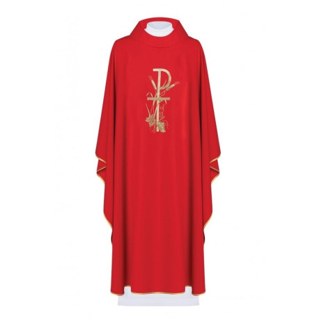 Chasuble brodée avec broderie décorative - rouge (H9)