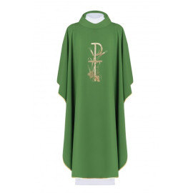 Chasuble brodée avec broderie décorative - vert (H9)