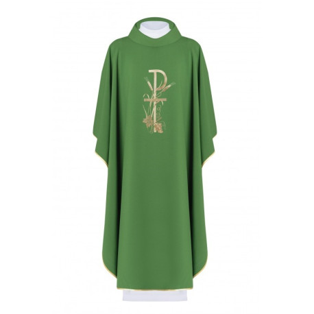 Chasuble brodée avec broderie décorative - vert (H9)