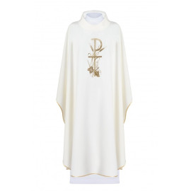 Chasuble brodée avec broderie décorative - écru (H9)