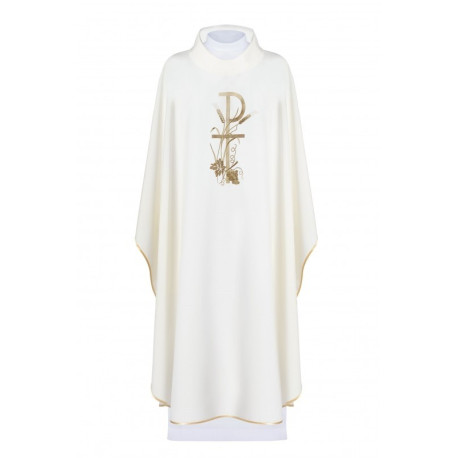 Chasuble brodée avec broderie décorative - écru (H9)