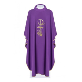 Chasuble brodée avec broderie décorative - violet (H9)