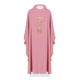 Chasuble brodée avec broderie ornée - rose (H9)