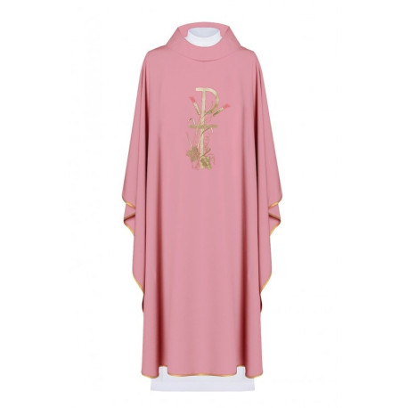Chasuble brodée avec broderie ornée - rose (H9)