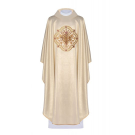 Chasuble brodée avec IHS et PAX - or (H28)