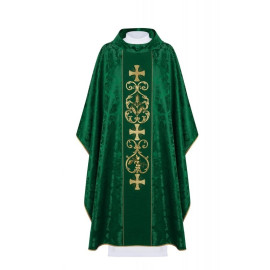 Chasuble brodée avec IHS et PAX - vert (H34)