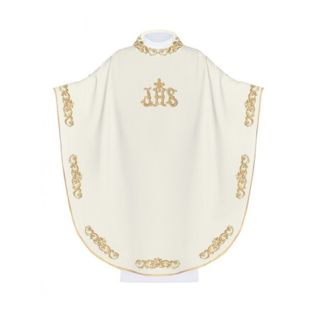 Chasuble brodée IHS - écru (H38)