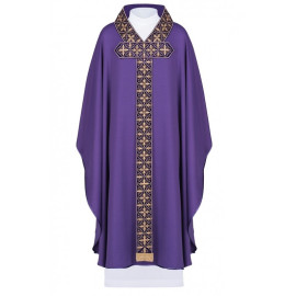 Chasuble brodée avec pierres décoratives - violet (H50)