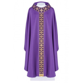 Chasuble brodée avec ceinture étroite et pierres décoratives - violet (H57)