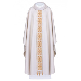 Chasuble brodée, pierres décoratives - or (H59)