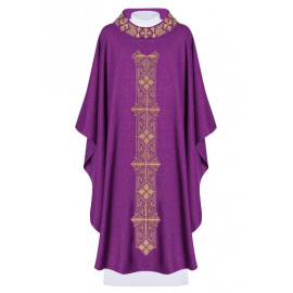 Chasuble richement brodée, tissu brillant - violet (H81)