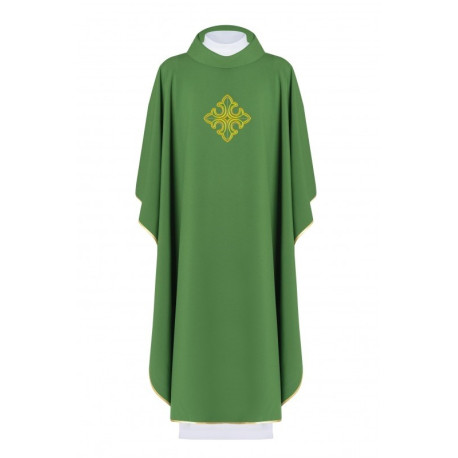 Chasuble brodée avec le symbole de la Croix - vert (H93)