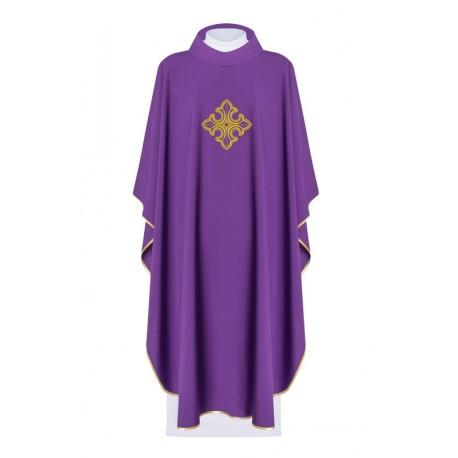 Chasuble brodée du symbole de la Croix - violet (H94)