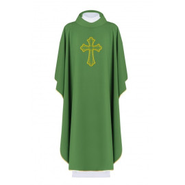 Chasuble brodée avec le symbole de la Croix - vert (H97)