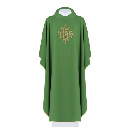 Chasuble brodée avec le symbole de la croix - vert (H100)