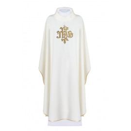 Chasuble brodée avec le symbole de la croix - écru (H101)