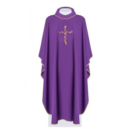Chasuble brodée du symbole de la croix - noir (H117)
