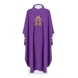 Chasuble brodée Alpha, Omega - violet (H142)