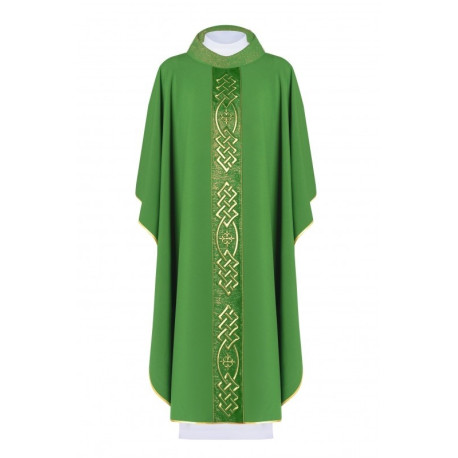 Chasuble richement brodée - verte (H155)
