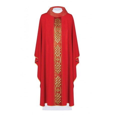 Chasuble richement brodée - rouge (H156)