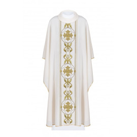Chasuble richement brodée - écru (H160)