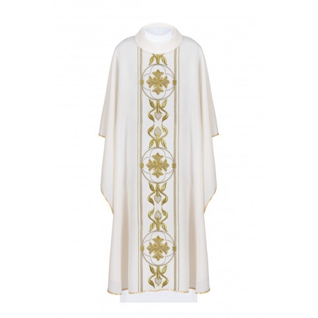 Chasuble richement brodée - écru (H160)