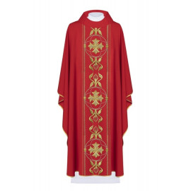 Chasuble richement brodée - rouge (H161)
