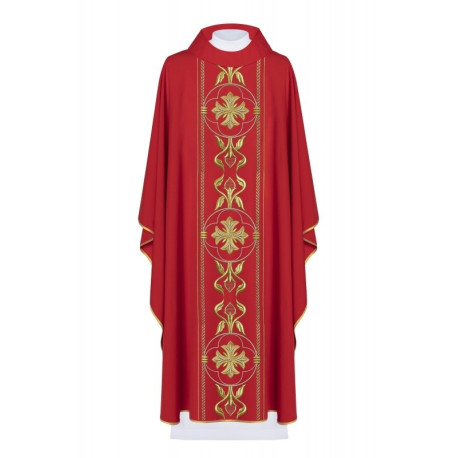 Chasuble richement brodée - rouge (H161)