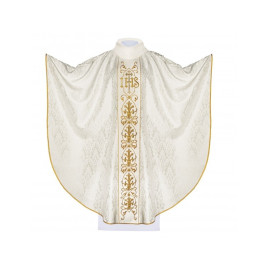 Chasuble richement brodée IHS - écru (H163)