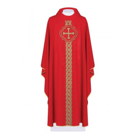 Chasuble brodée Croix - rouge (H170)